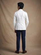 Boys Ivory White Cotton Canvas Hunter Jacket