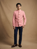Boy wearing dusty rose cotton canvas hunter jacket front view | NEW AGE CLOTHING