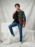 Urban Multicolor Graphic Cotton Casual Jacket for Boys - 5-6 Years