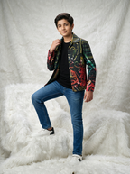 Urban Multicolor Graphic Cotton Casual Jacket for Boys - 5-6 Years