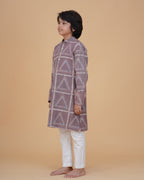 Boys' Eco-Friendly Vegetable Dyed Cotton Kurta with White Pajama – Sustainable & Stylish Ethnic Wear