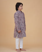 Boys' Eco-Friendly Vegetable Dyed Cotton Kurta with White Pajama – Sustainable & Stylish Ethnic Wear