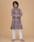 Boys' Eco-Friendly Vegetable Dyed Cotton Kurta with White Pajama – Sustainable & Stylish Ethnic Wear