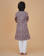 Boys' Eco-Friendly Vegetable Dyed Cotton Kurta with White Pajama – Sustainable & Stylish Ethnic Wear